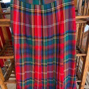 Pleated Plaid Skirt
